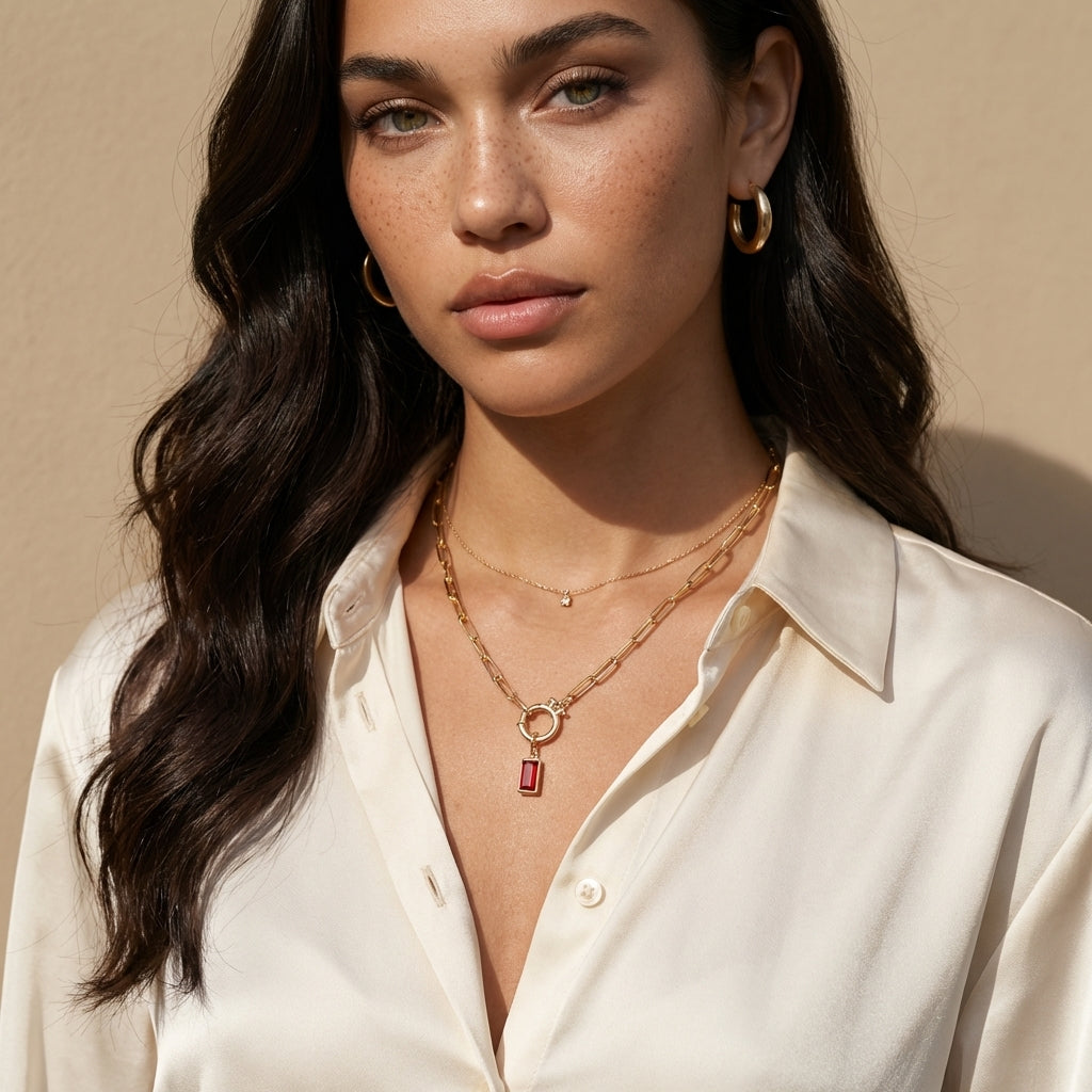Lustrelle Baguette Birthstone Charm