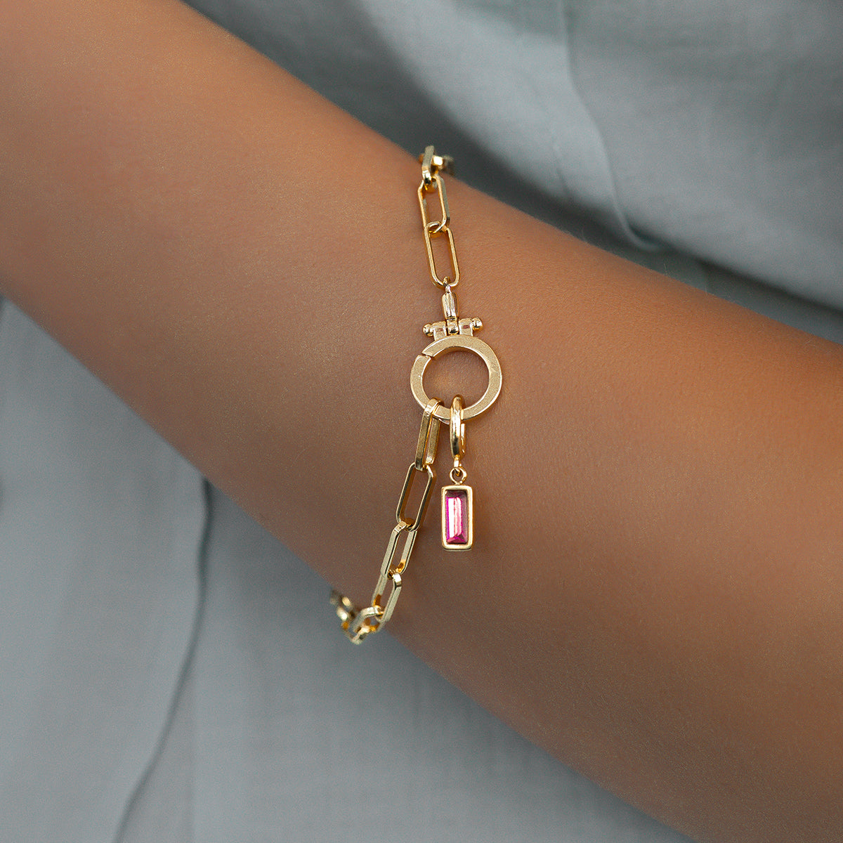 Lustrelle Baguette Birthstone Charm