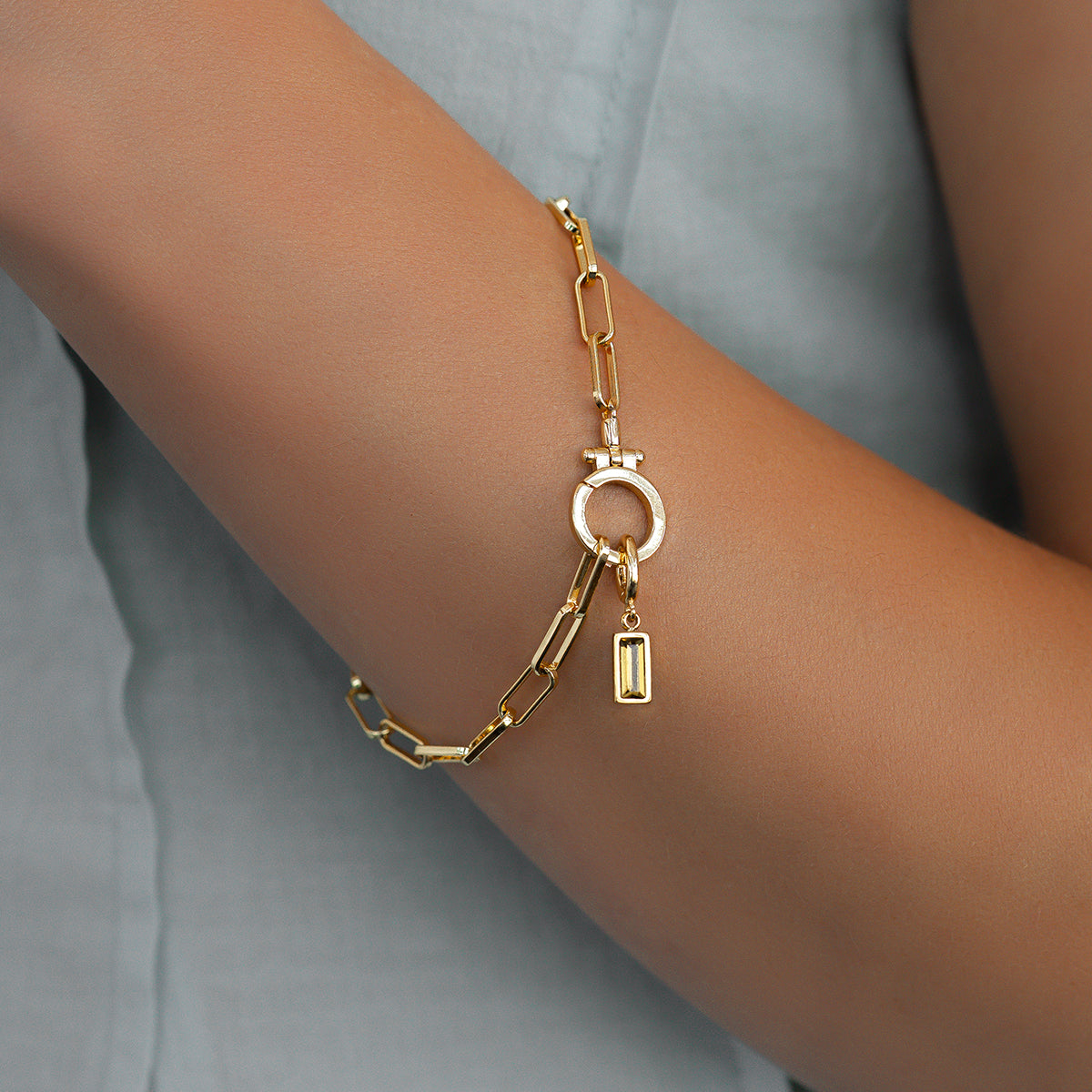 Lustrelle Baguette Birthstone Charm