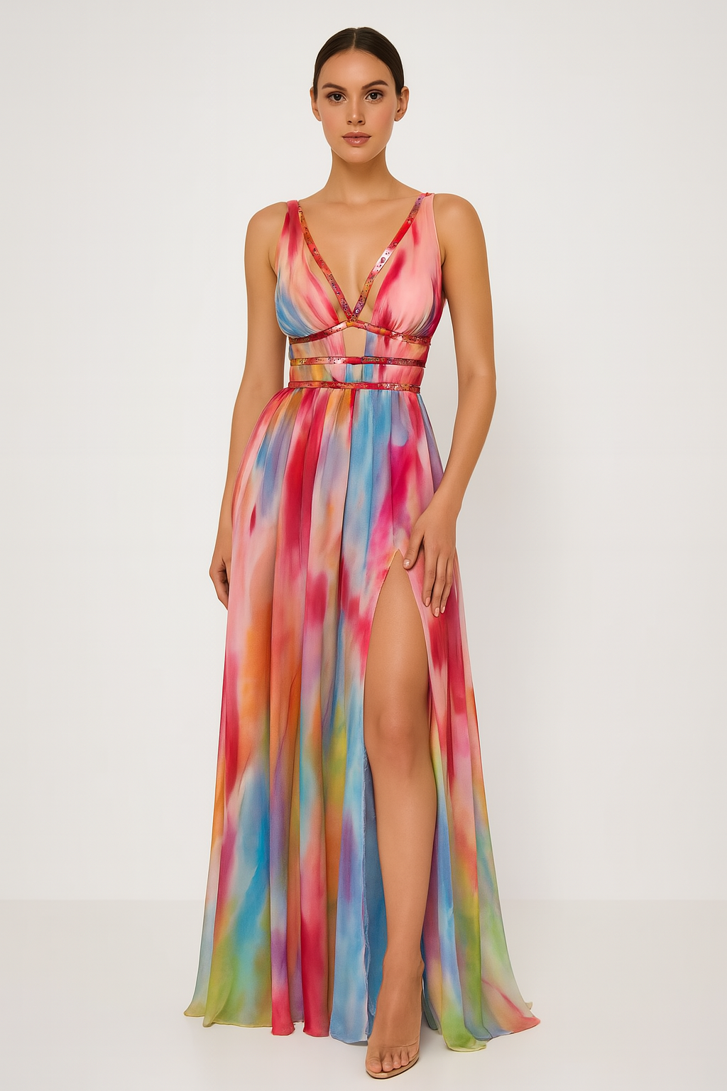 Maggie – Fashionable Painted Maxi Dress