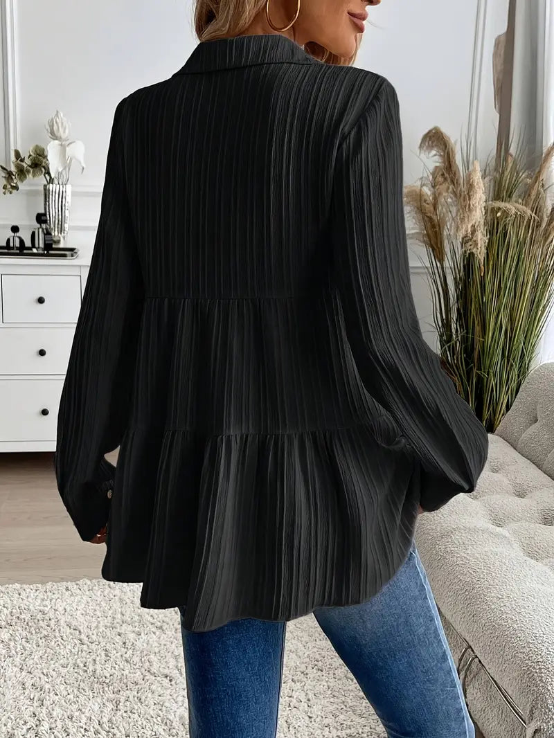 Majlinda – Stylish Long Sleeve Shirt with Buttons