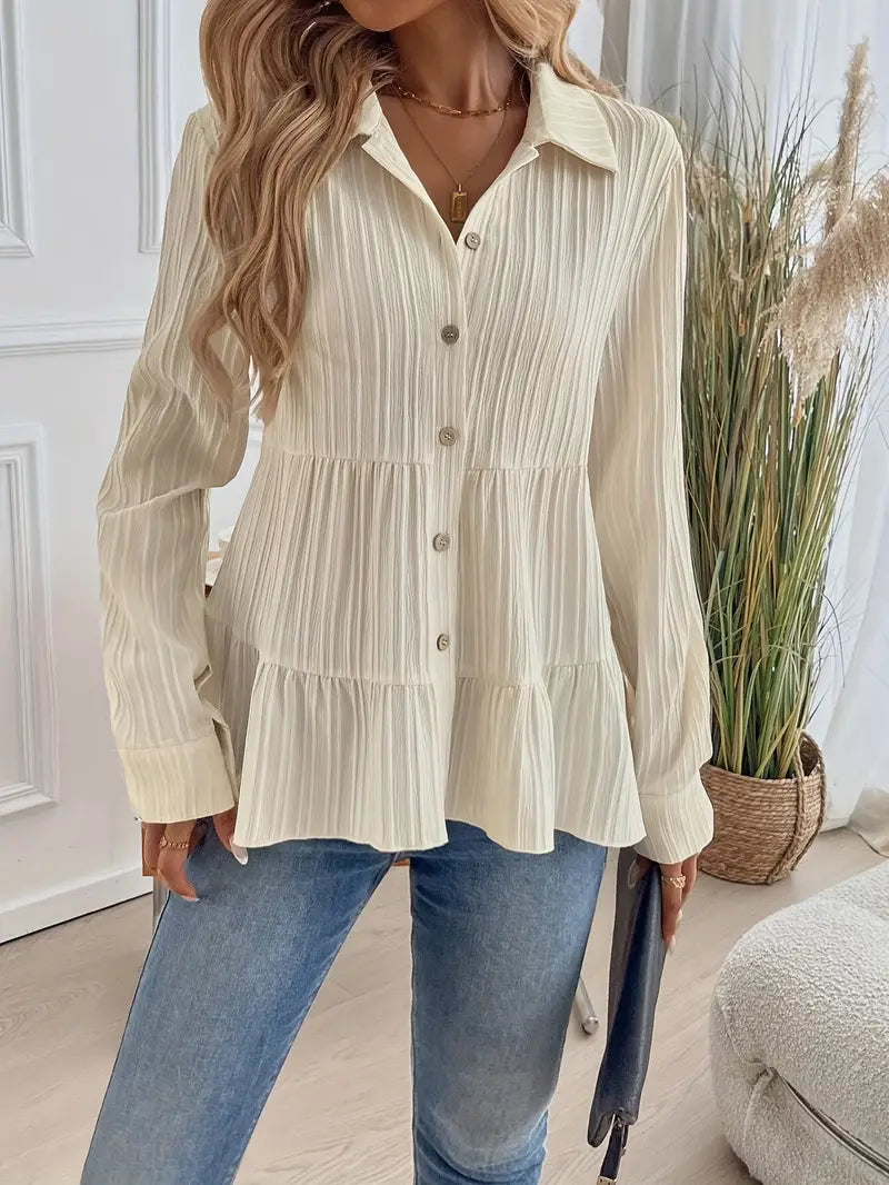 Majlinda – Stylish Long Sleeve Shirt with Buttons