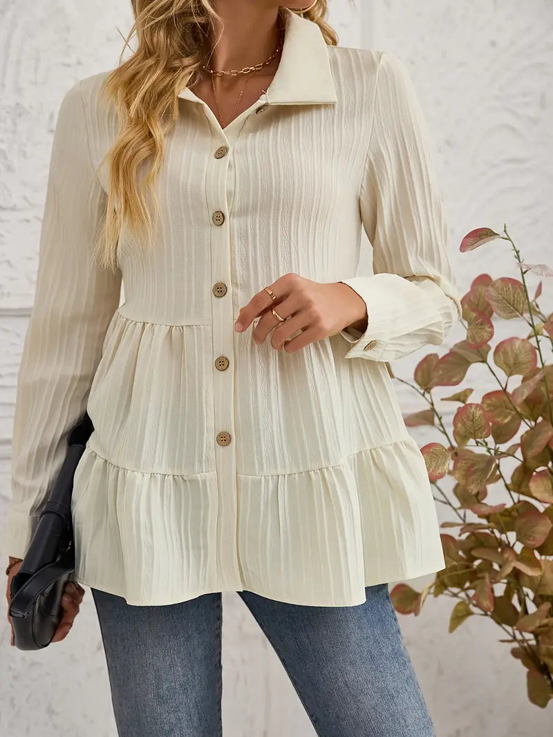 Majlinda – Stylish Long Sleeve Shirt with Buttons