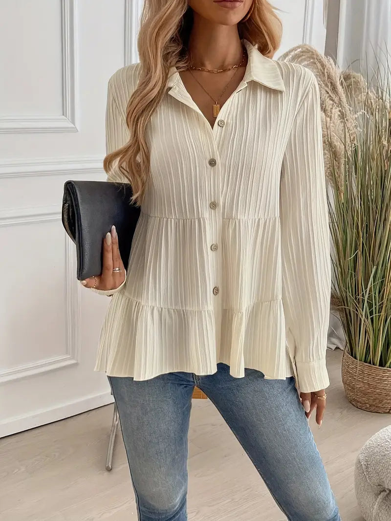 Majlinda – Stylish Long Sleeve Shirt with Buttons