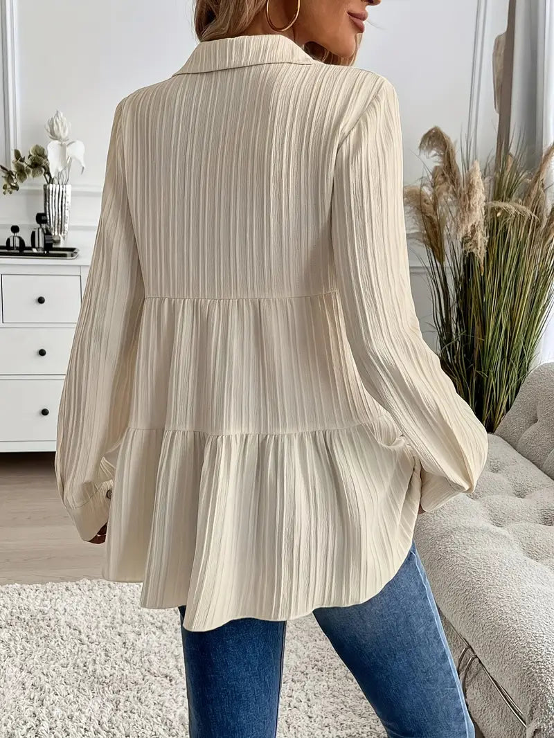 Majlinda – Stylish Long Sleeve Shirt with Buttons