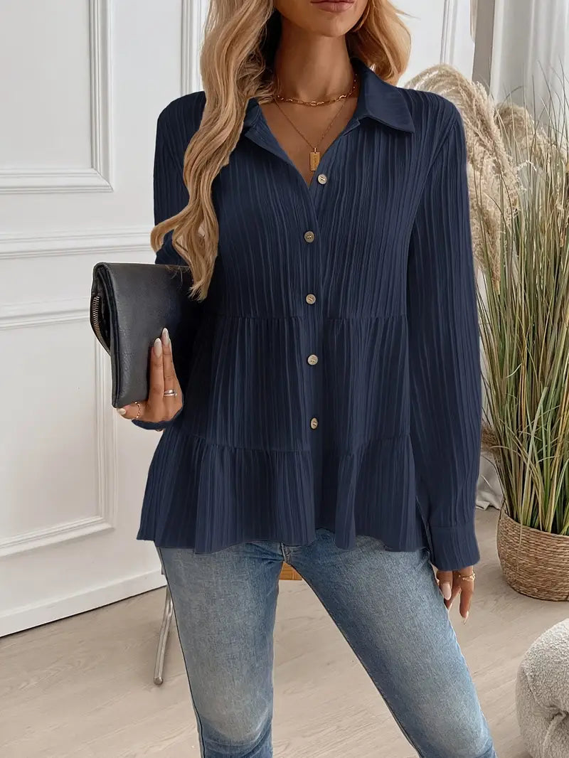Majlinda – Stylish Long Sleeve Shirt with Buttons