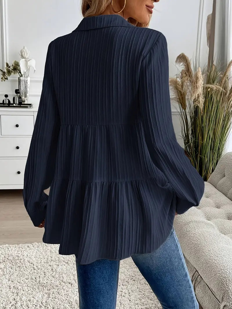Majlinda – Stylish Long Sleeve Shirt with Buttons