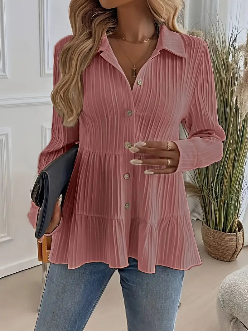 Majlinda – Stylish Long Sleeve Shirt with Buttons