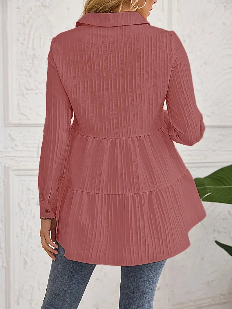 Majlinda – Stylish Long Sleeve Shirt with Buttons