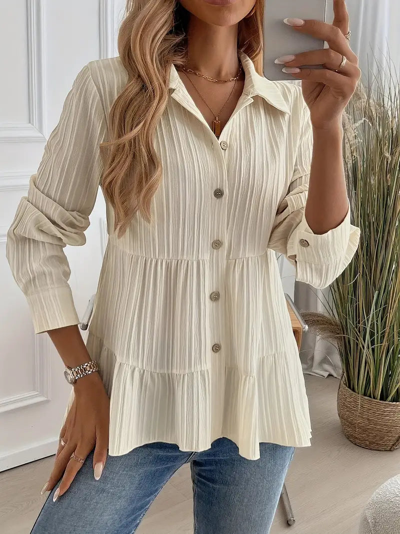 Majlinda – Stylish Long Sleeve Shirt with Buttons