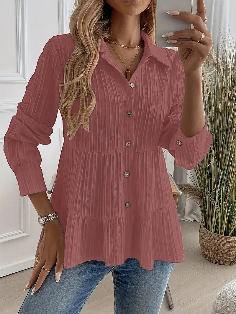 Majlinda – Stylish Long Sleeve Shirt with Buttons