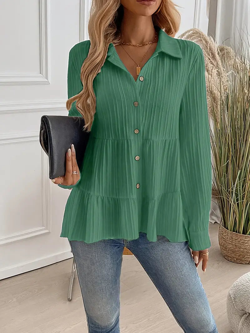 Majlinda – Stylish Long Sleeve Shirt with Buttons