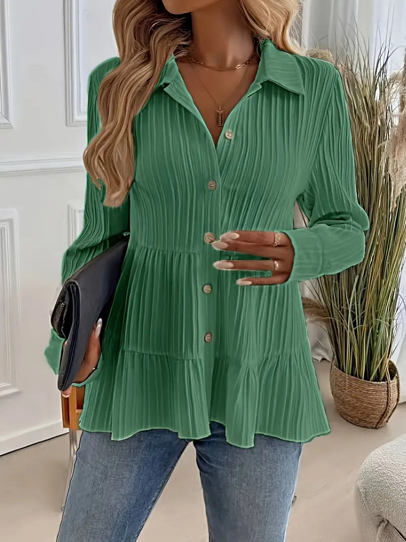 Majlinda – Stylish Long Sleeve Shirt with Buttons