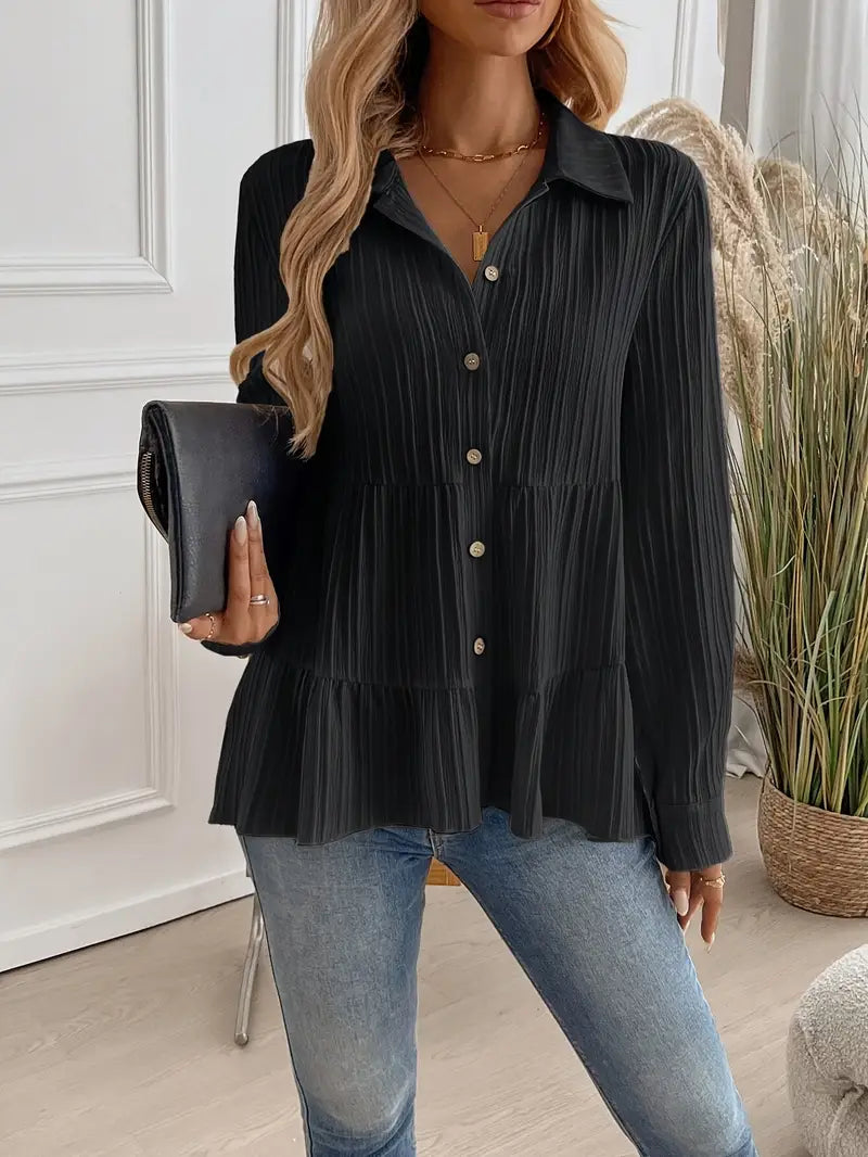 Majlinda – Stylish Long Sleeve Shirt with Buttons