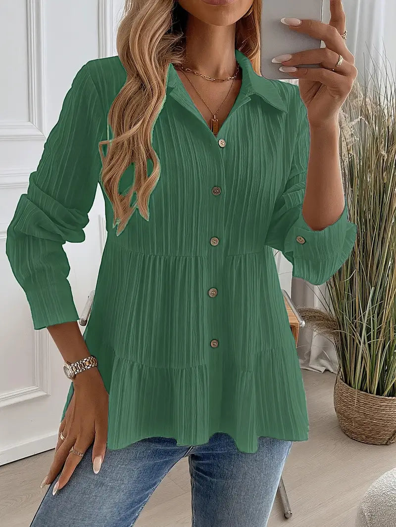 Majlinda – Stylish Long Sleeve Shirt with Buttons