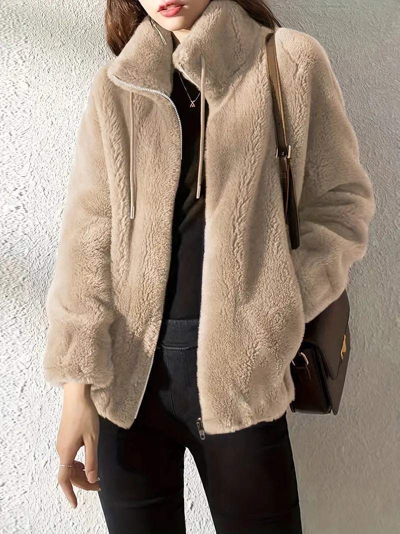 Maliza – Stylish Fleece Jacket with Fur Trim