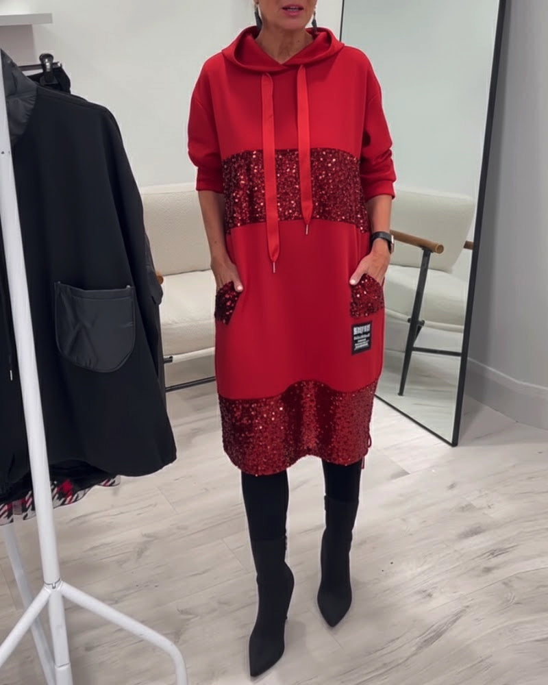 Mansherry - Stylish Patchwork Dress with Hood