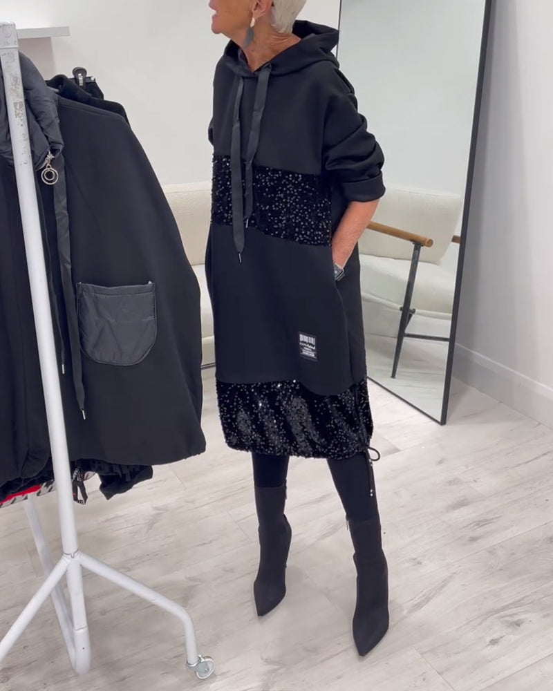 Mansherry - Stylish Patchwork Dress with Hood