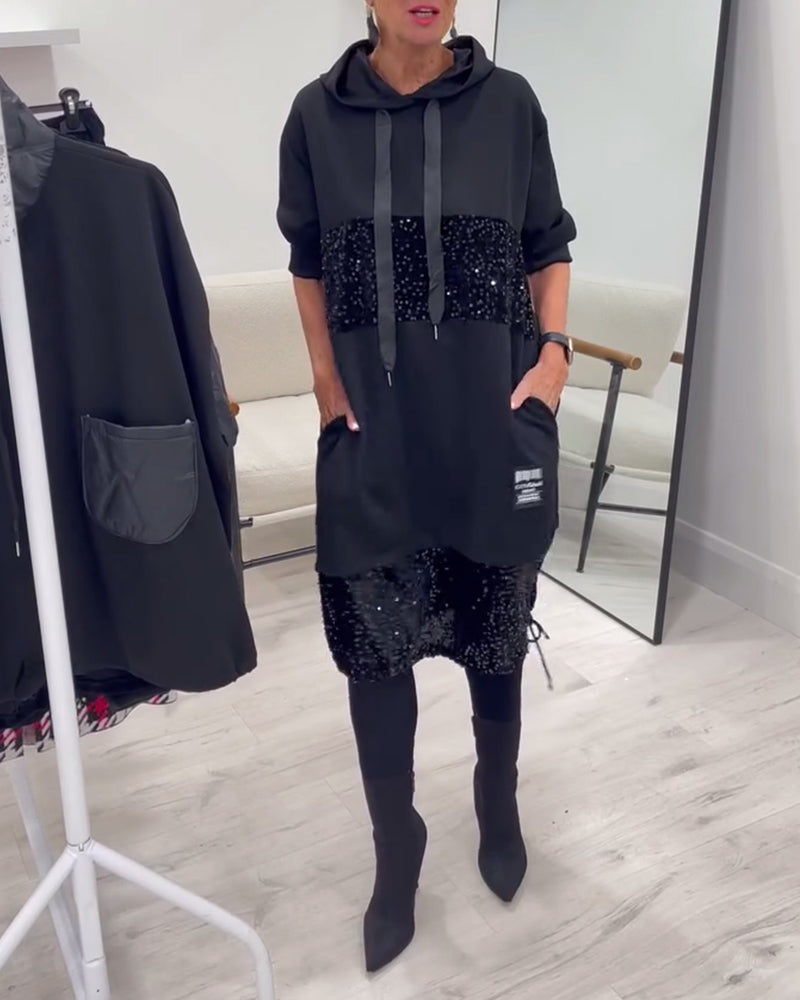 Mansherry - Stylish Patchwork Dress with Hood