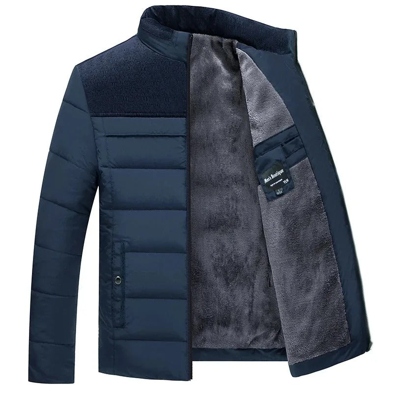 Marenz – Fleece-Lined Jacket with Front Zipper