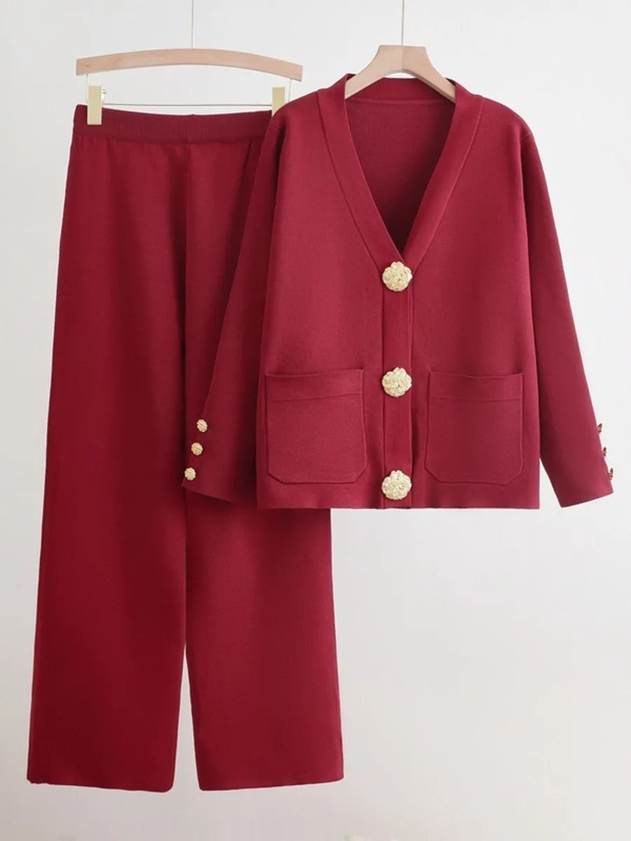 Marion – Knitted V-Neck 2-Piece Set