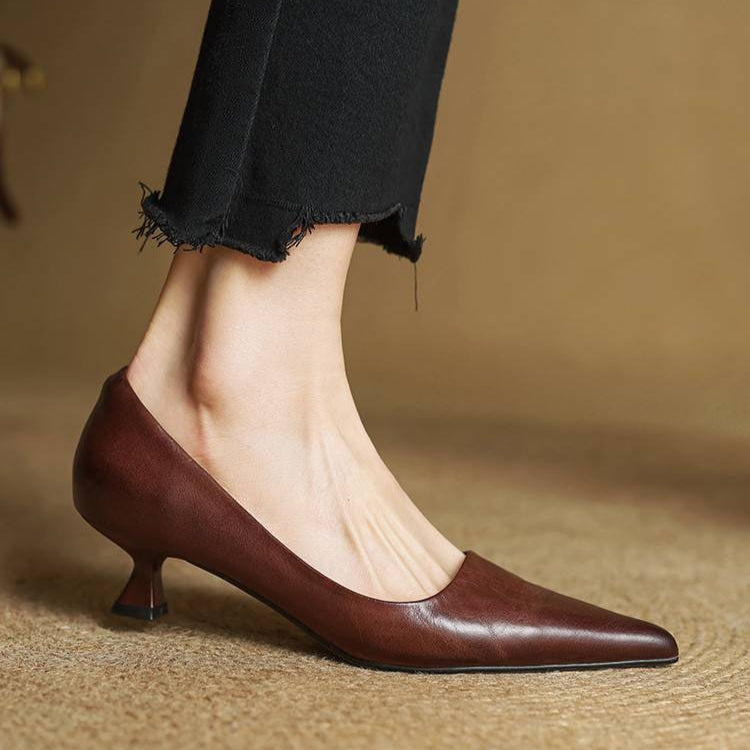 Marise - Leather Pumps with Pointed Toe