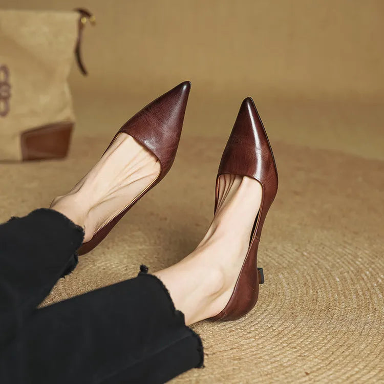 Marise - Leather Pumps with Pointed Toe