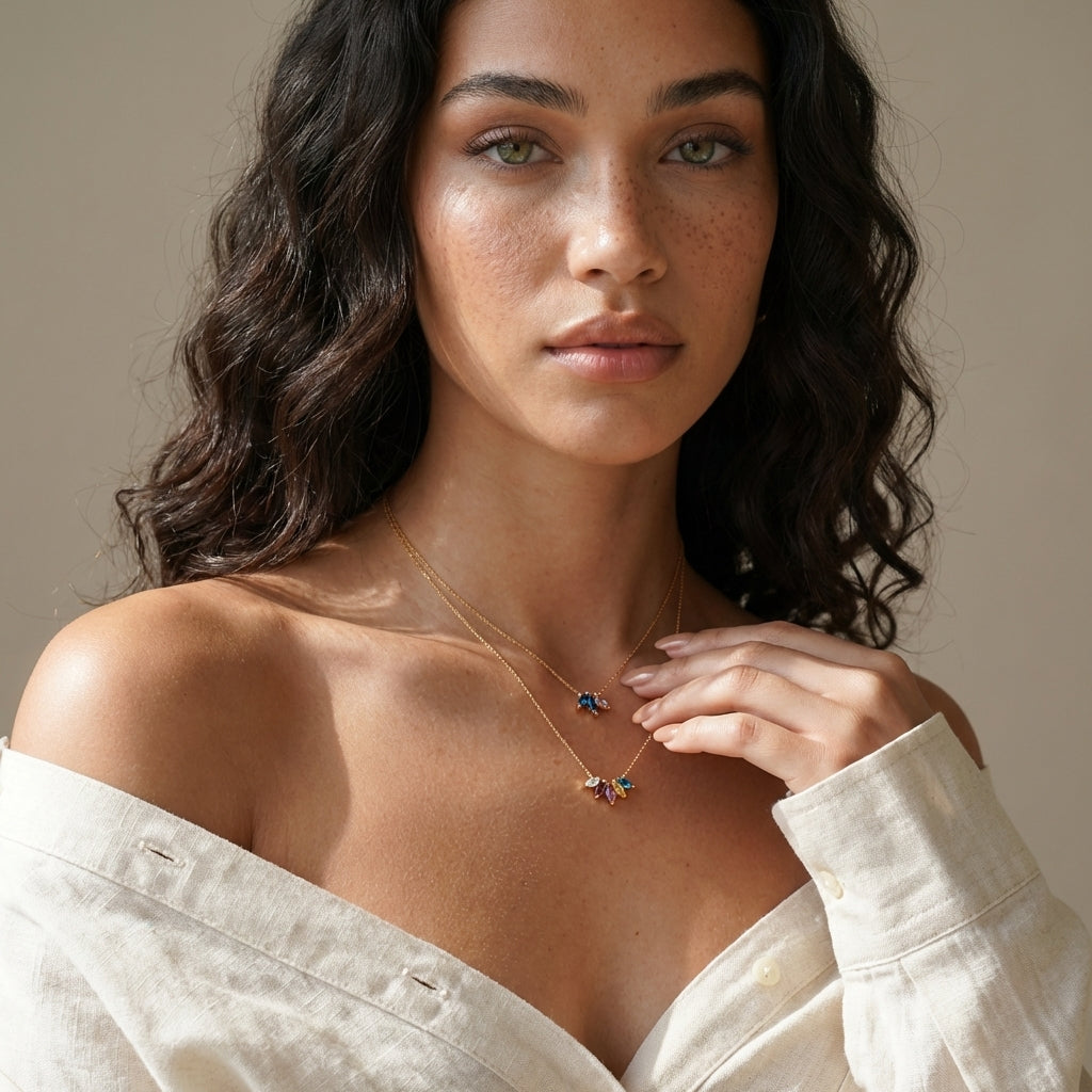 Mariselle Marquise Birthstone Necklace