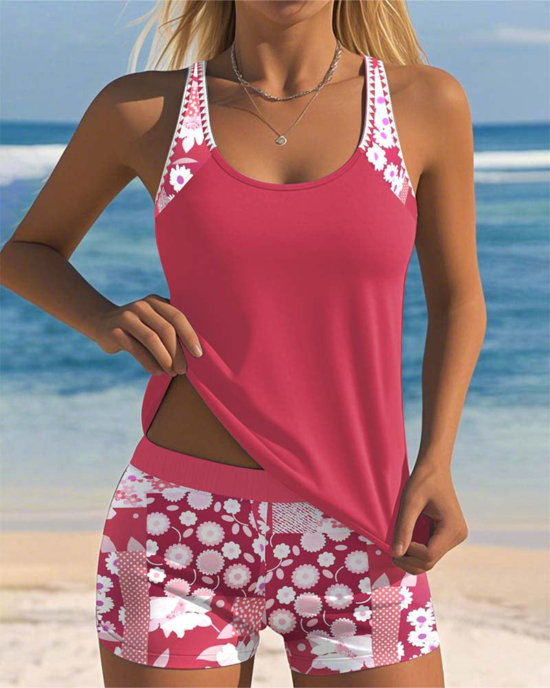 Maritta - Printed Linen Swimsuit