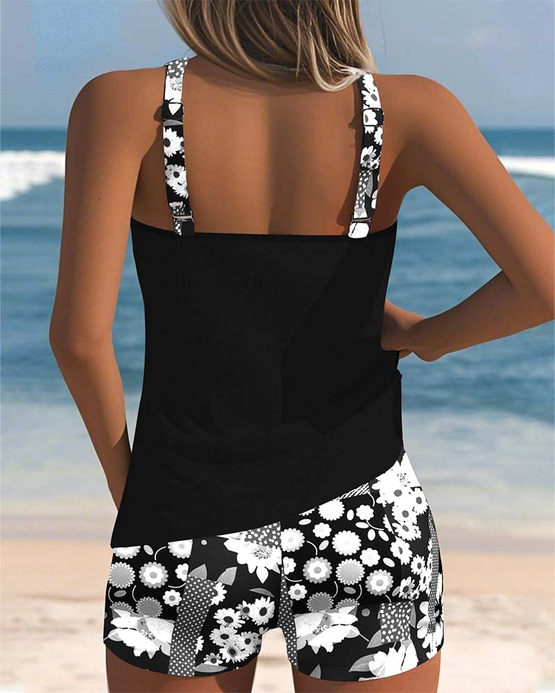 Maritta - Printed Linen Swimsuit