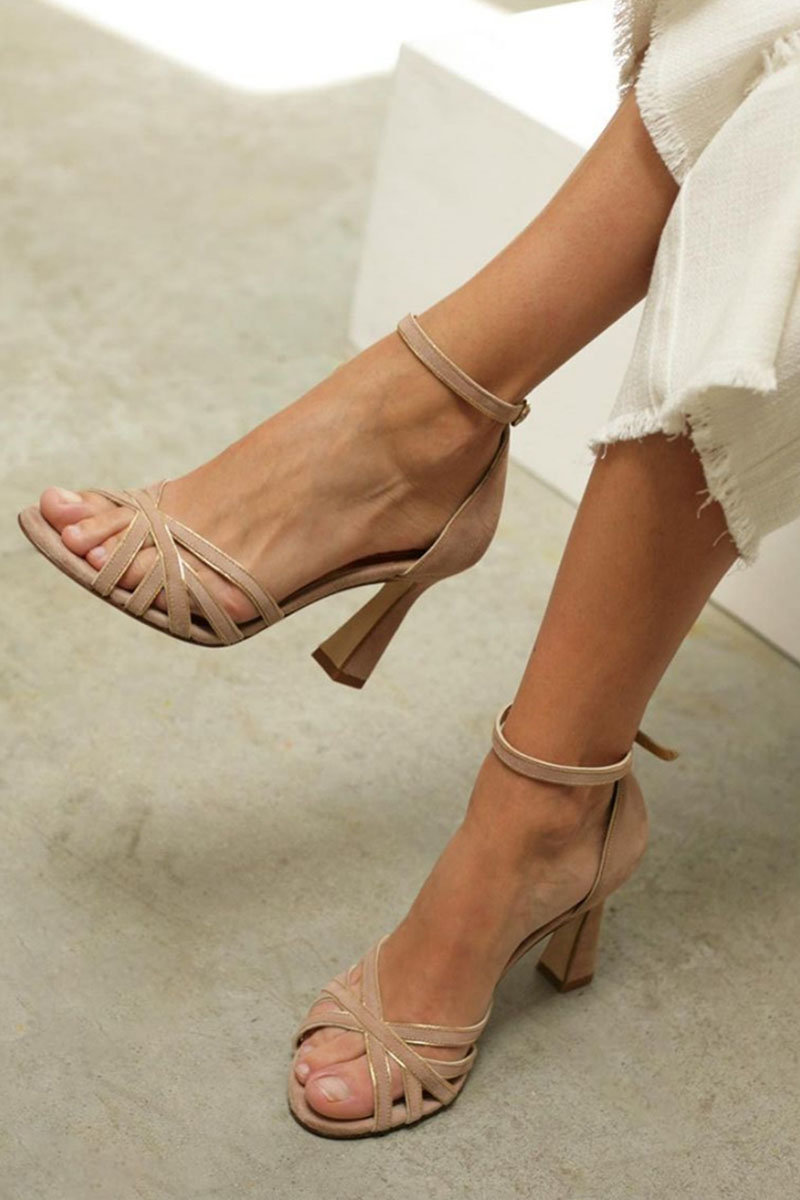 Marona – Patchwork Sandals with Round Toe