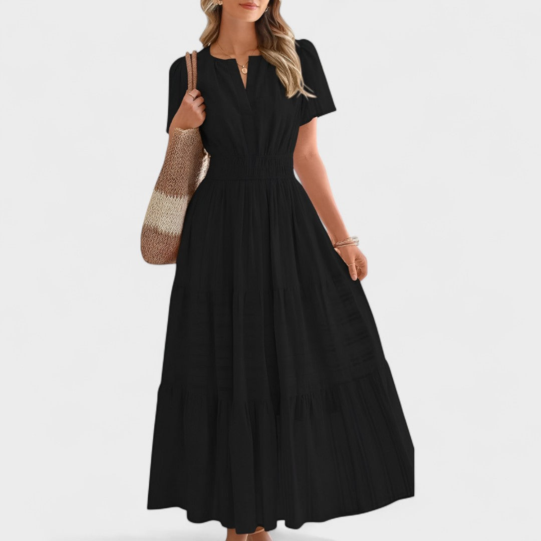 Maura - Summer Maxi Dress with Short Sleeves