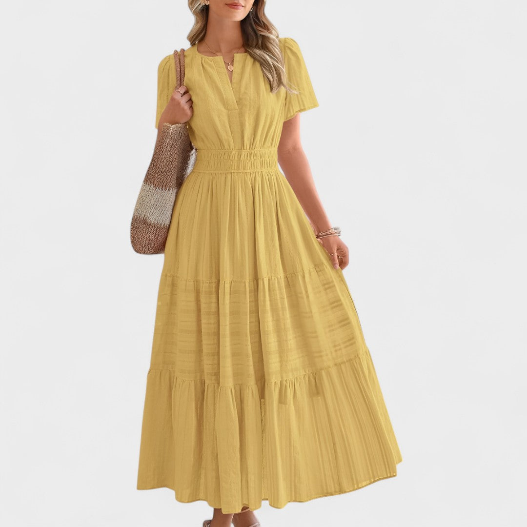 Maura - Summer Maxi Dress with Short Sleeves