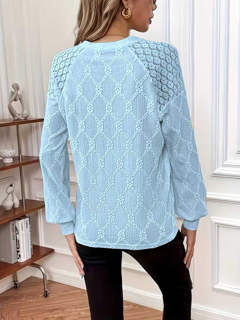 Meena – Cross-Border Blouse with Round Neckline