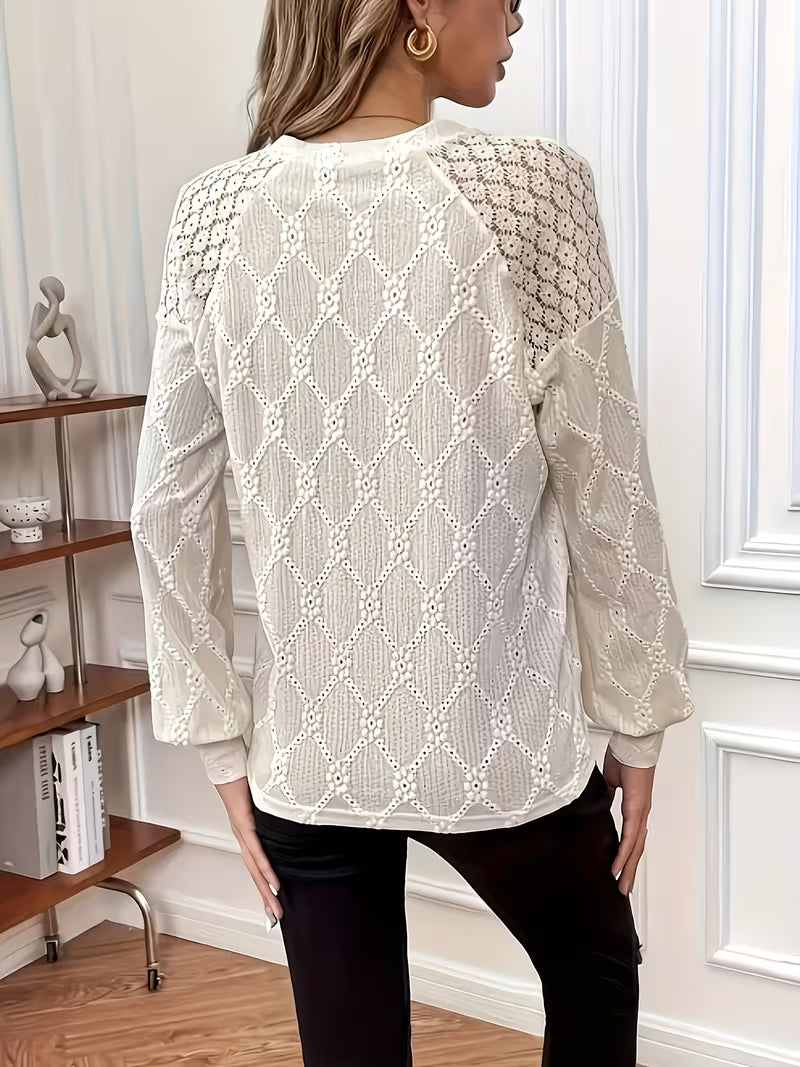 Meena – Cross-Border Blouse with Round Neckline