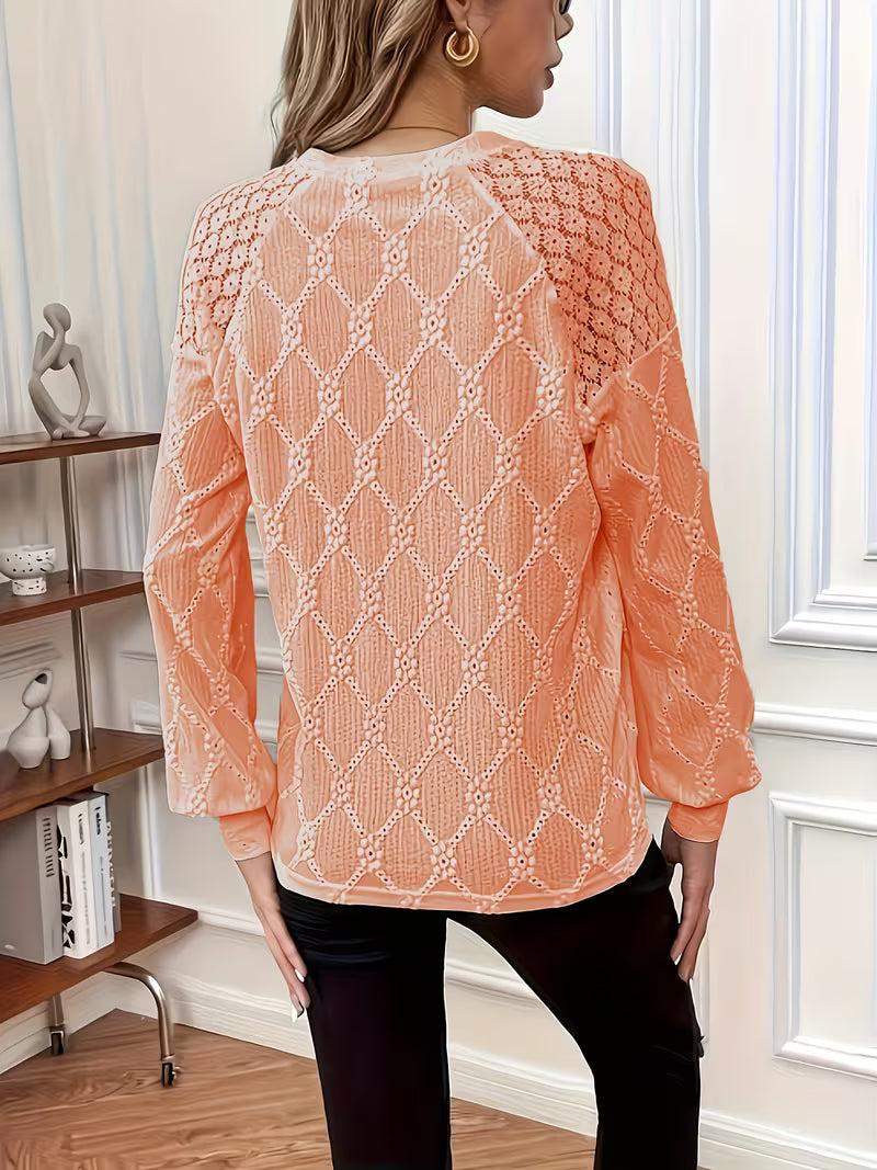 Meena – Cross-Border Blouse with Round Neckline