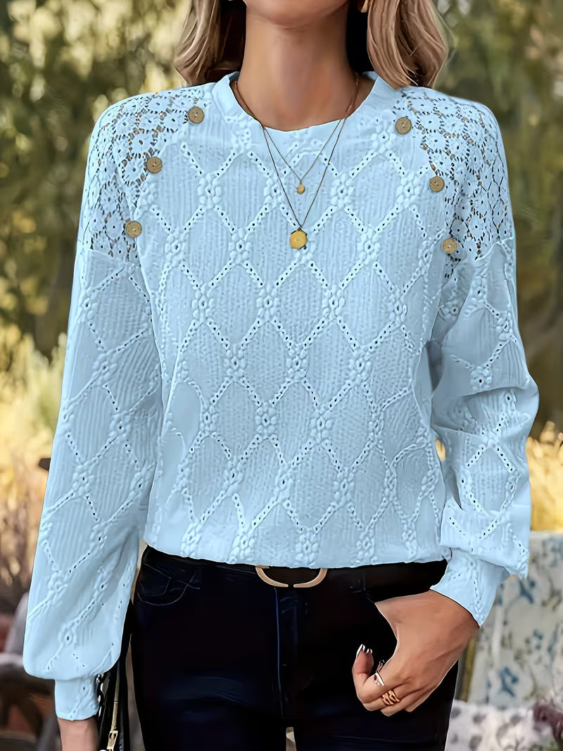 Meena – Cross-Border Blouse with Round Neckline
