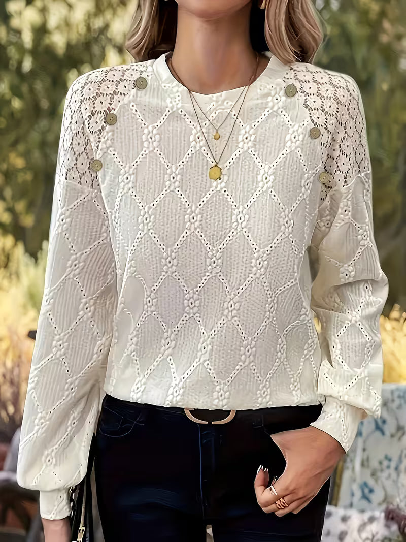 Meena – Cross-Border Blouse with Round Neckline