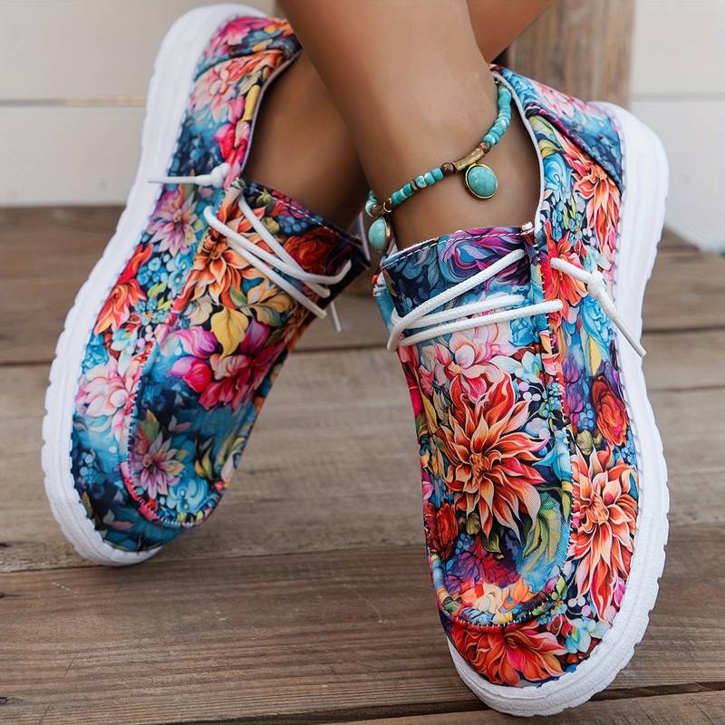 Meiriya - Casual Sneakers with Large Floral Pattern