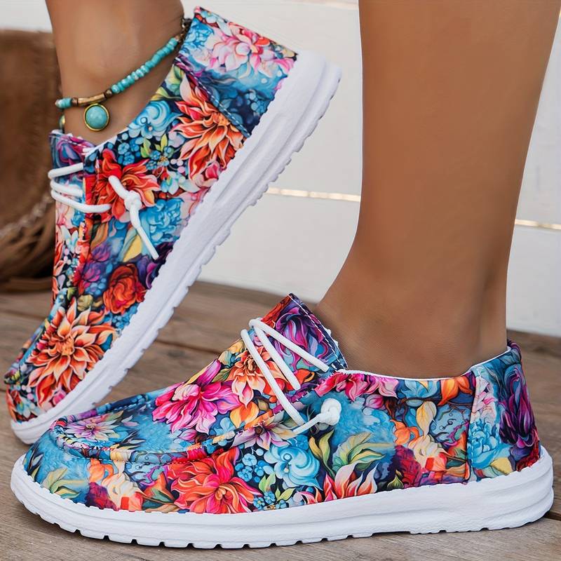 Meiriya - Casual Sneakers with Large Floral Pattern
