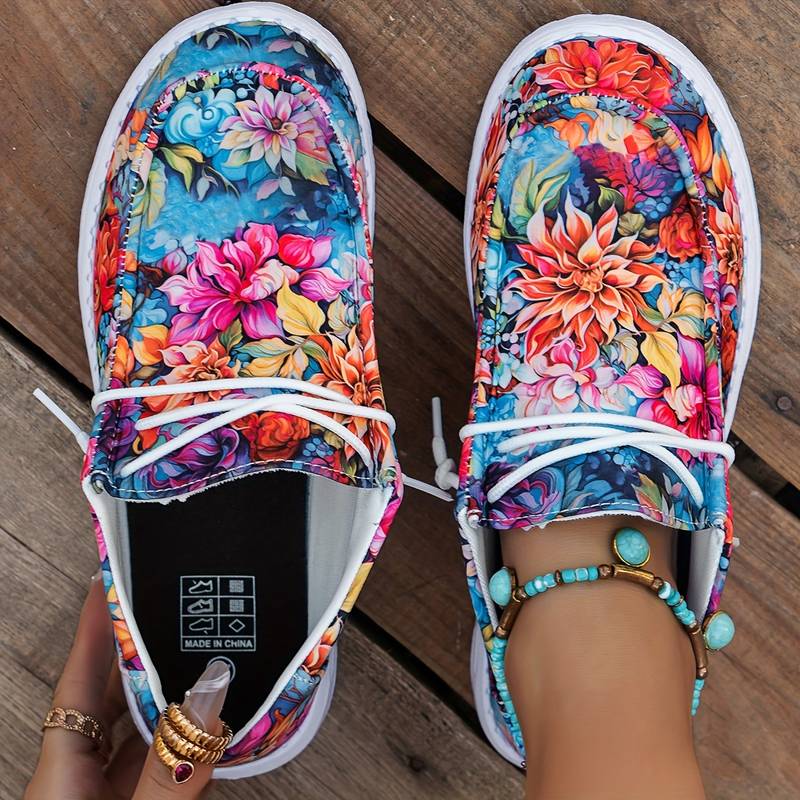 Meiriya - Casual Sneakers with Large Floral Pattern