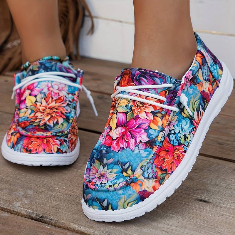 Meiriya - Casual Sneakers with Large Floral Pattern