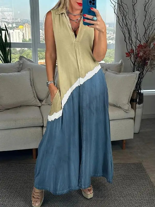 Meleana – Sleeveless Dress with V-Neck