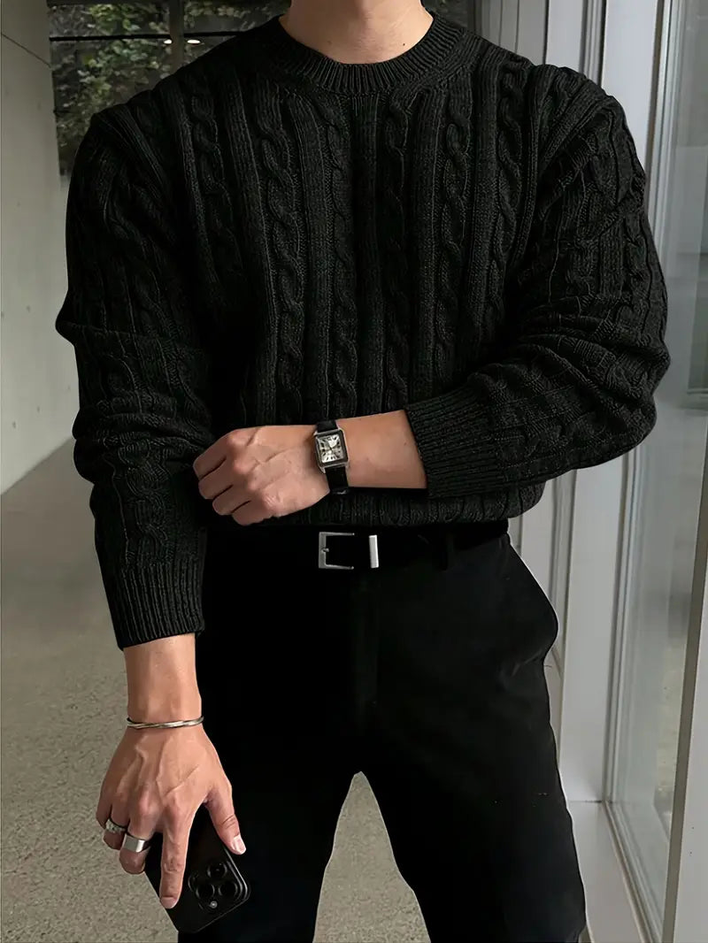 Mergim – Casual Knit Sweater with Long Sleeves
