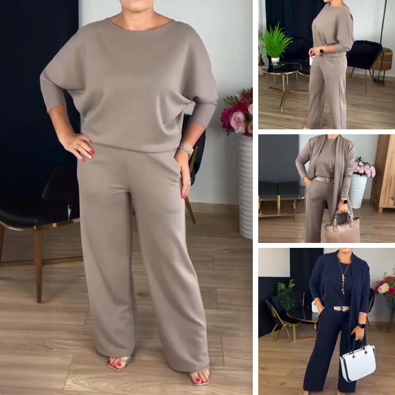 Mouna - Elegant 3-Piece Set with Long Cardigan