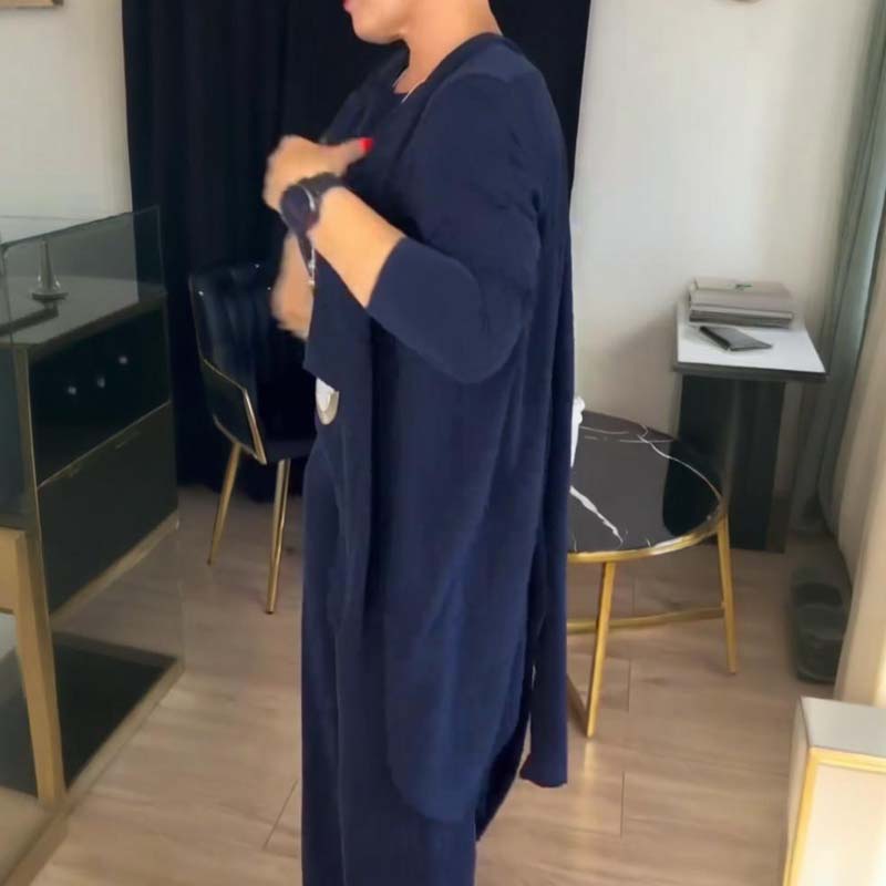 Mouna - Elegant 3-Piece Set with Long Cardigan