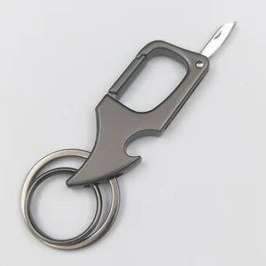 Multifunctional Keychain Bottle Opener Metal Double Ring Keychain