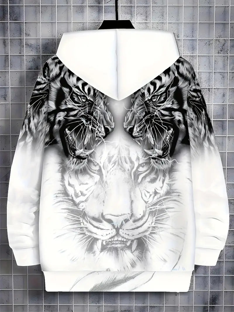 Murillo – Casual Long Sleeve Hoodie Jacket with Tiger Print