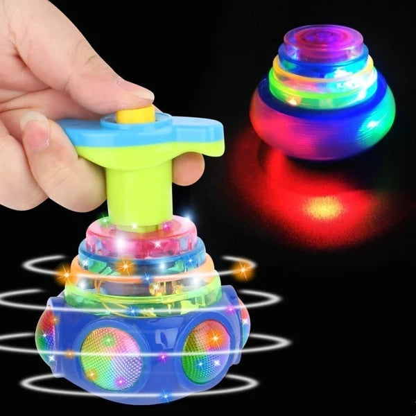 Music Blinking Spinner Toy with Launcher