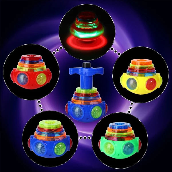 Music Blinking Spinner Toy with Launcher